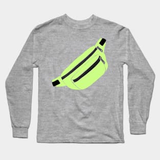 Lime Green Fanny Pack Illustration Long Sleeve T-Shirt